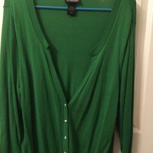 Lane Bryant bright green cardigan sweater